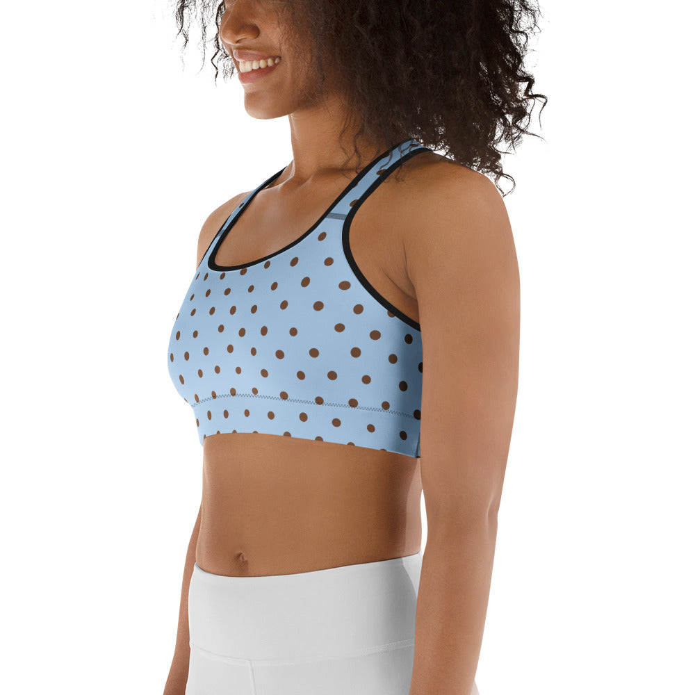 Baby Blue Cocoa Polka Dot Sports Bra