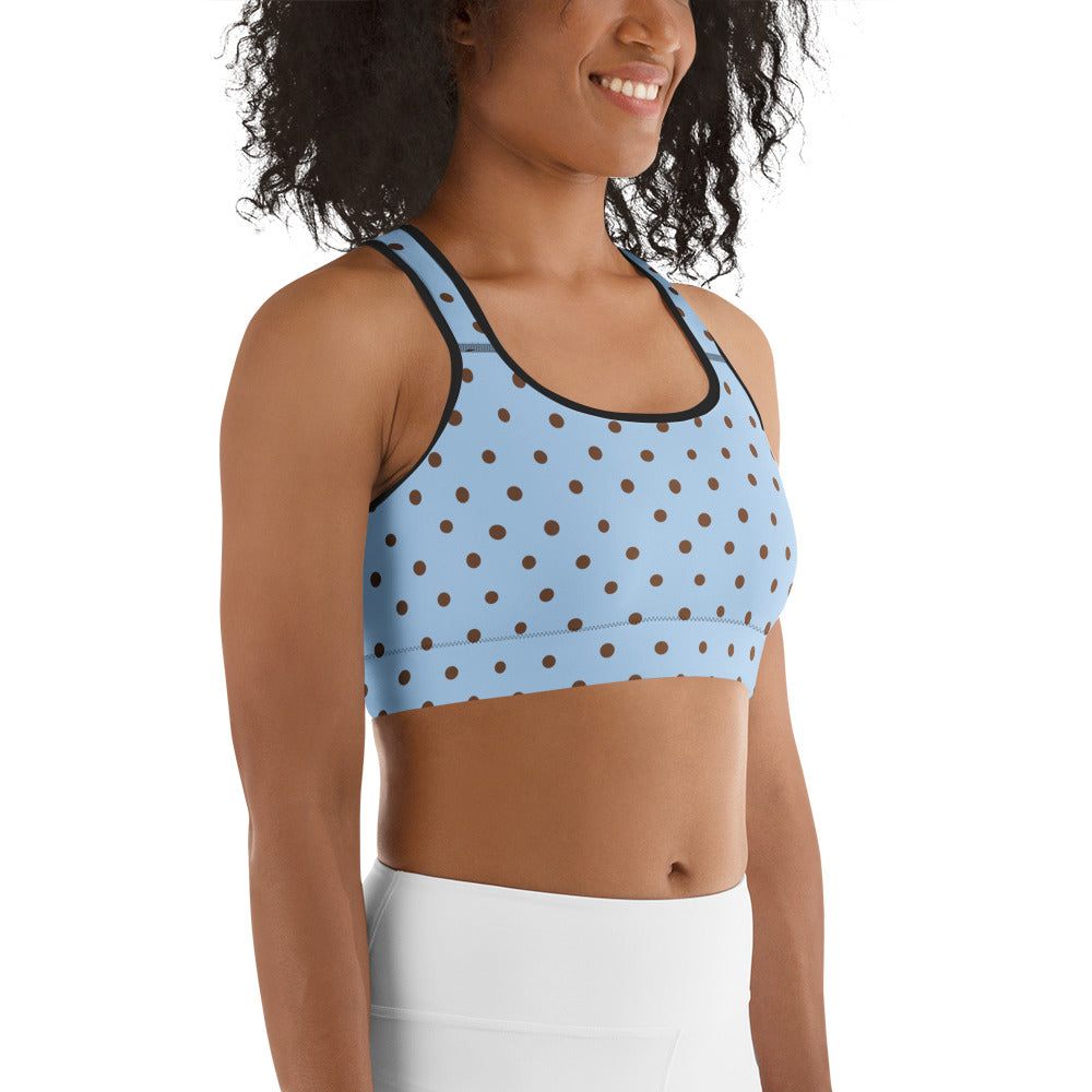 Baby Blue Cocoa Polka Dot Sports Bra