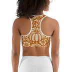 Thanksgiving Pumpkin Floral Sports Bra