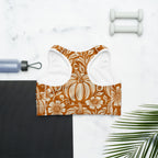 Thanksgiving Pumpkin Floral Sports Bra