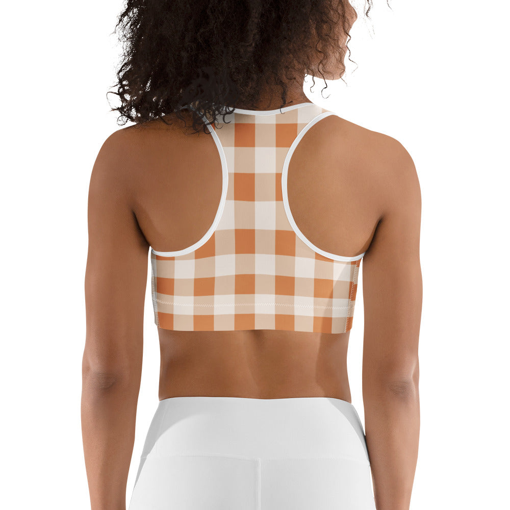 Pumpkin Pie Gingham Sports Bra