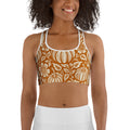 Thanksgiving Pumpkin Floral Sports Bra