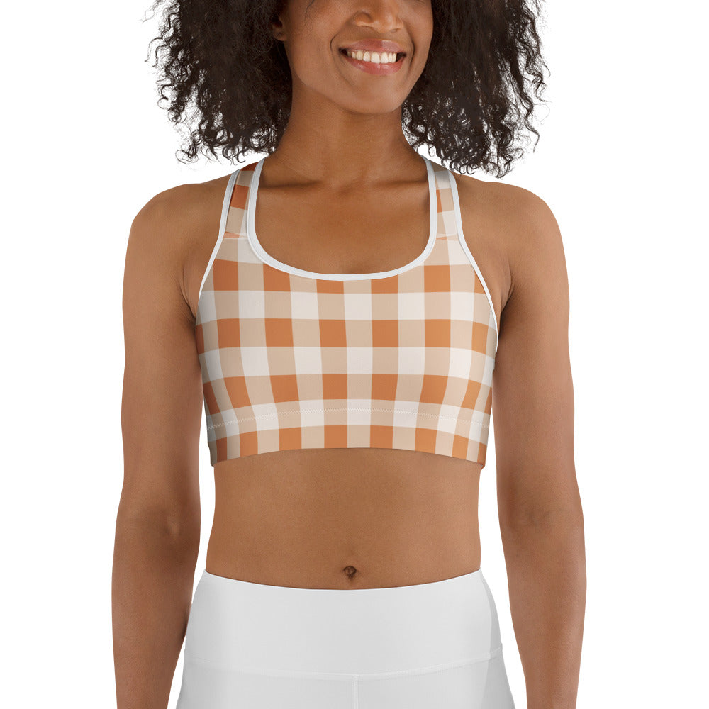 Pumpkin Pie Gingham Sports Bra