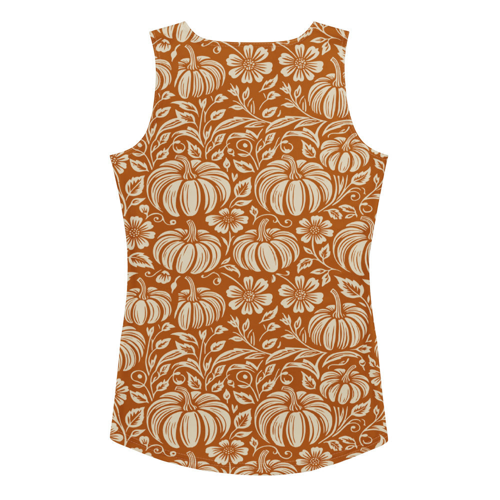 Thanksgiving Pumpkin Floral Tank Top
