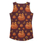 Printed Glitter Pumpkin Effect Tank Top