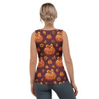 Printed Glitter Pumpkin Effect Tank Top