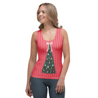 Pink Bow Christmas Tree Tank Top