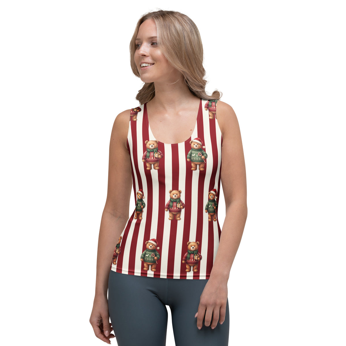 Christmas Sweater Teddy Bears Tank Top