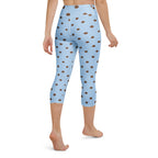 Baby Blue Cocoa Polka Dot Yoga Capris