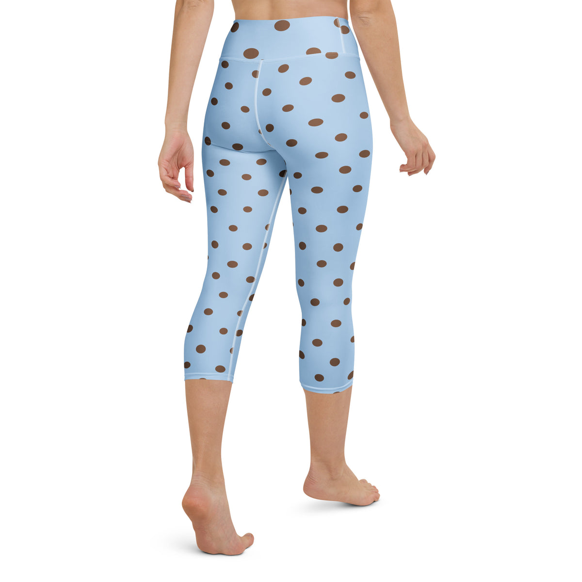 Baby Blue Cocoa Polka Dot Yoga Capris