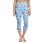 Baby Blue Cocoa Polka Dot Yoga Capris