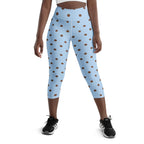 Baby Blue Cocoa Polka Dot Yoga Capris