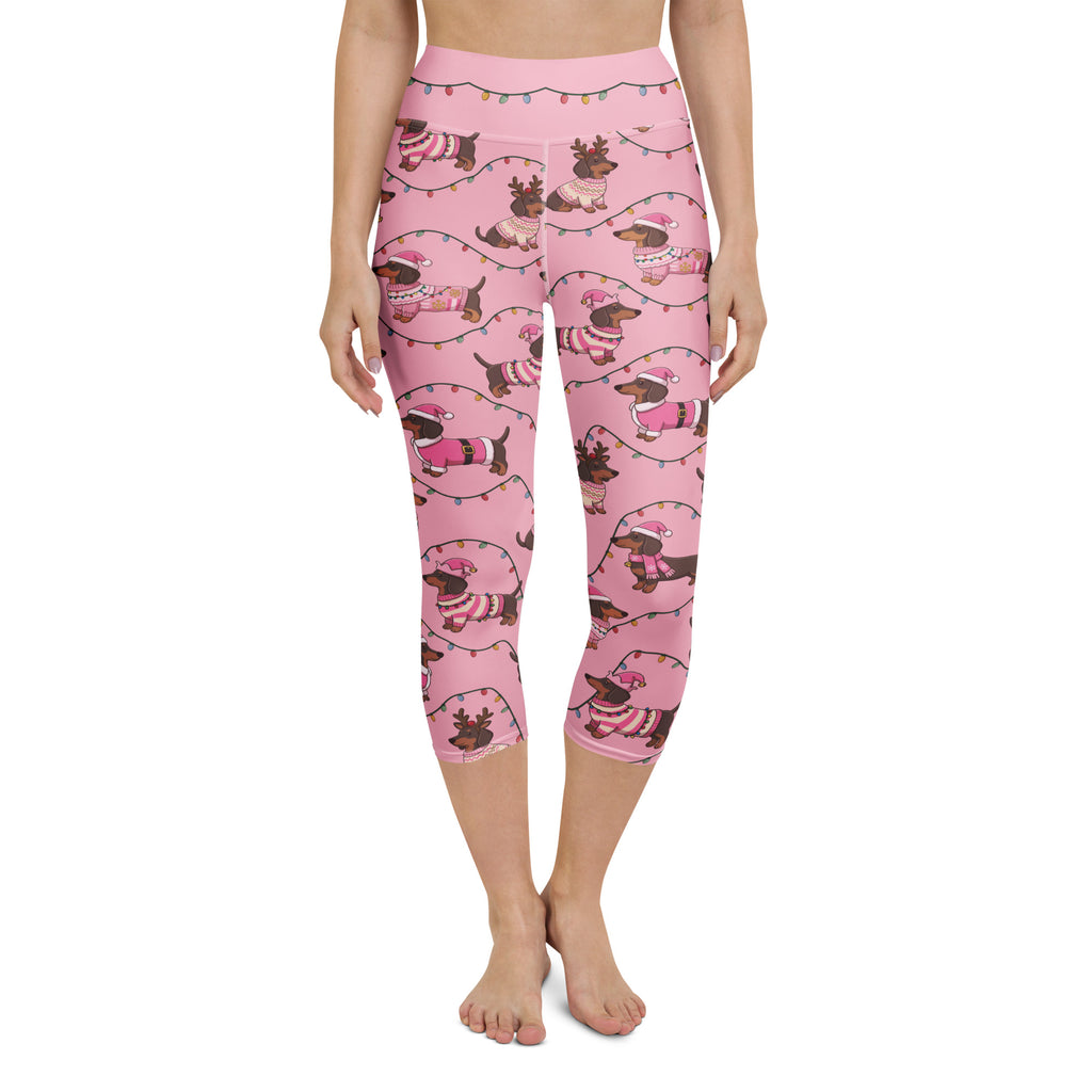 Deck The Dachshund Yoga Capris