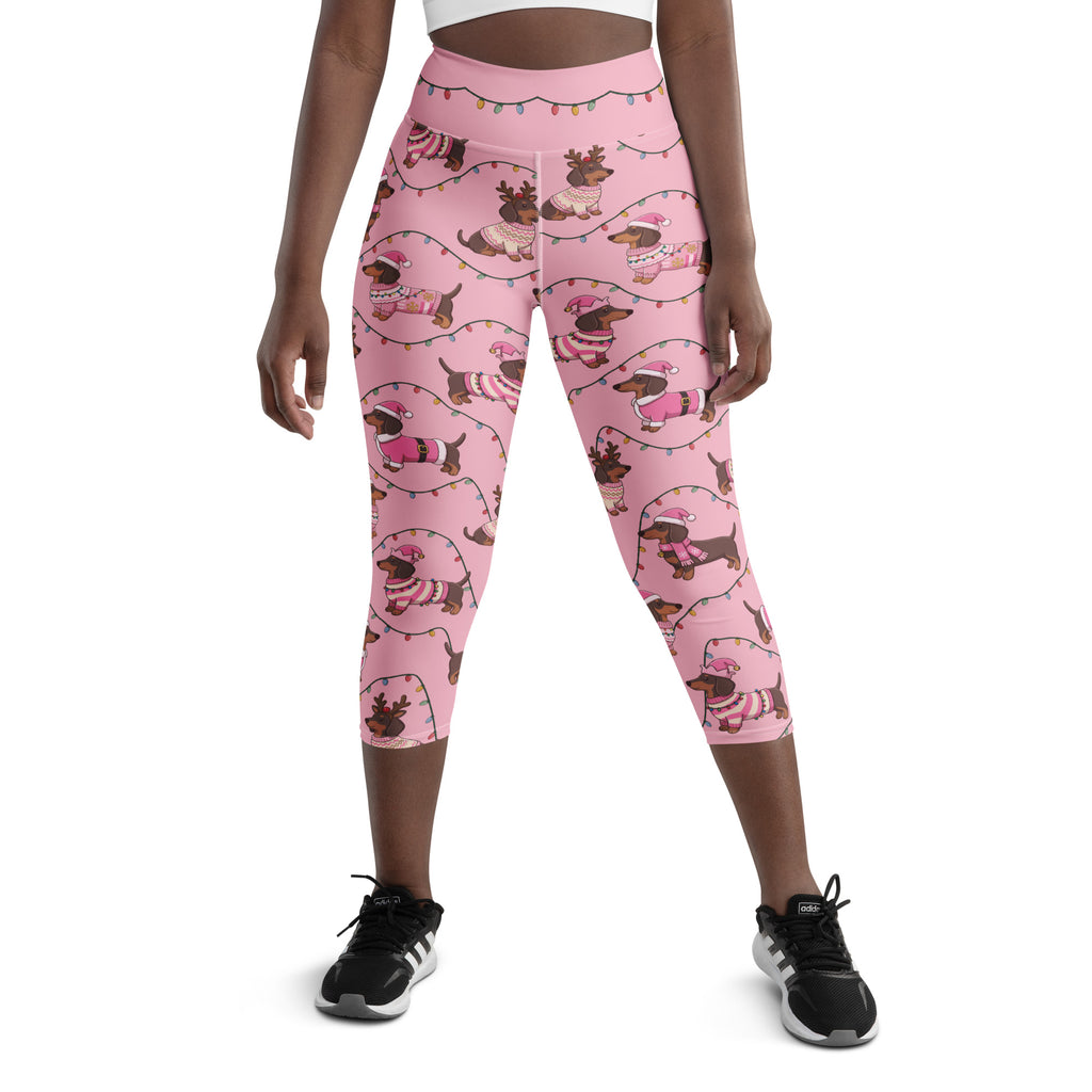 Deck The Dachshund Yoga Capris