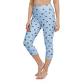 Baby Blue Cocoa Polka Dot Yoga Capris