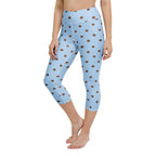 Baby Blue Cocoa Polka Dot Yoga Capris