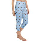 Baby Blue Cocoa Polka Dot Yoga Capris