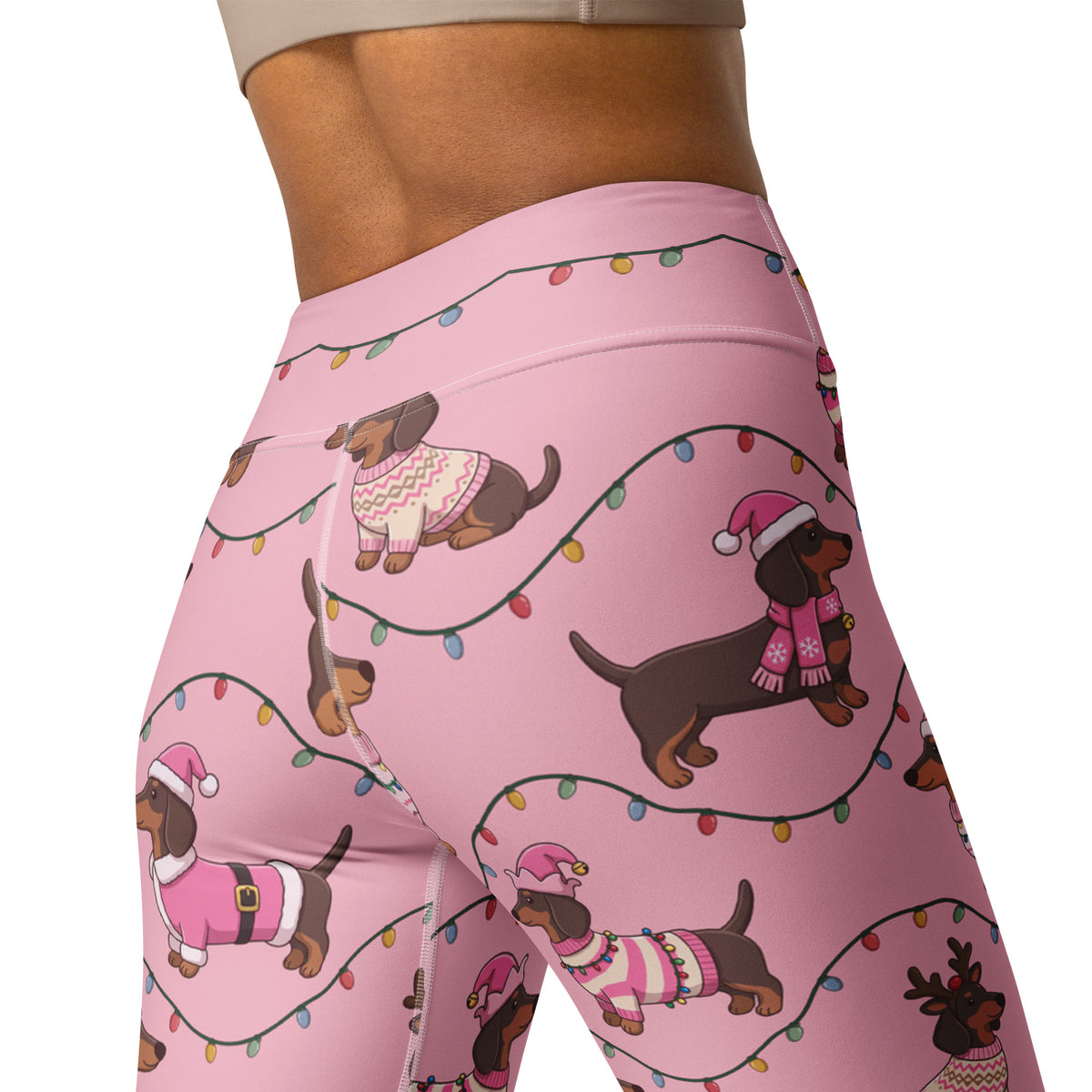 Deck The Dachshund Yoga Leggings