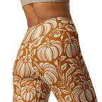 Thanksgiving Pumpkin Floral Yoga Leggings