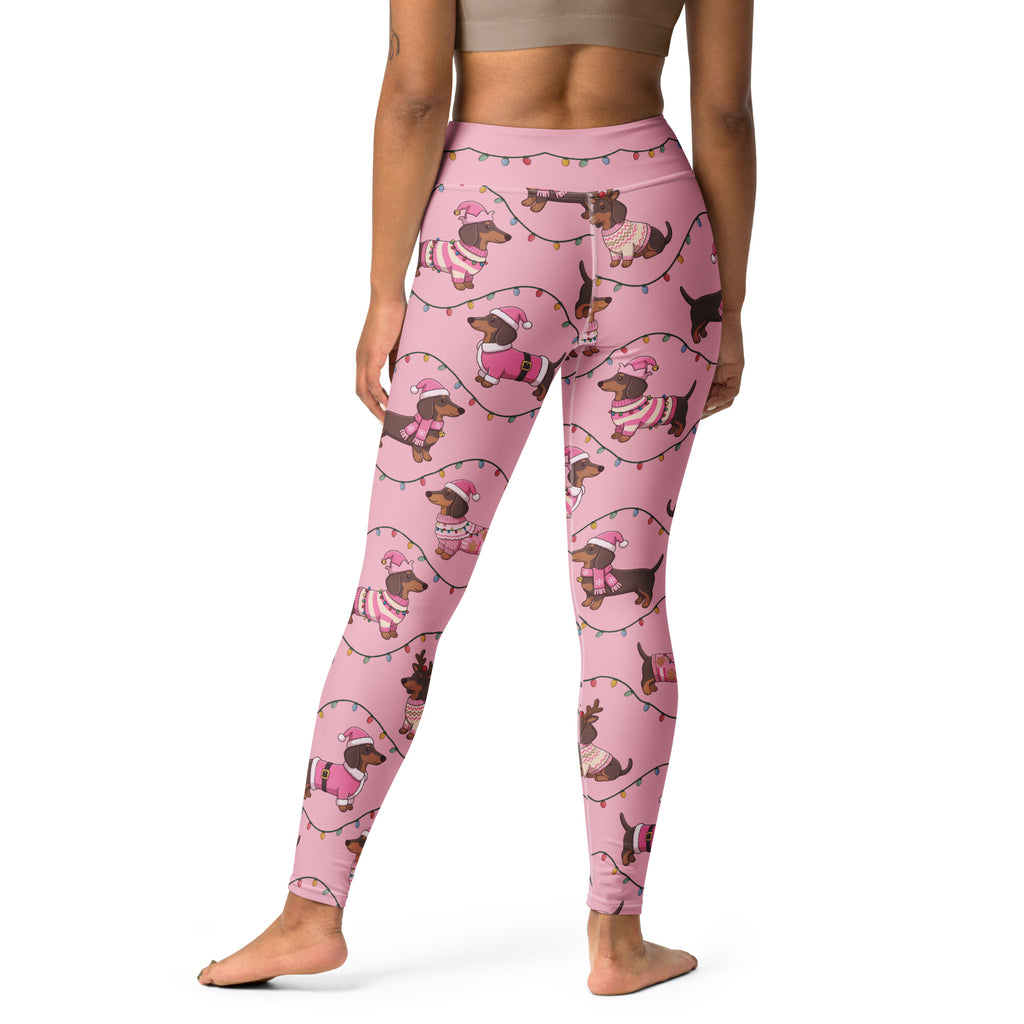 Deck The Dachshund Yoga Leggings