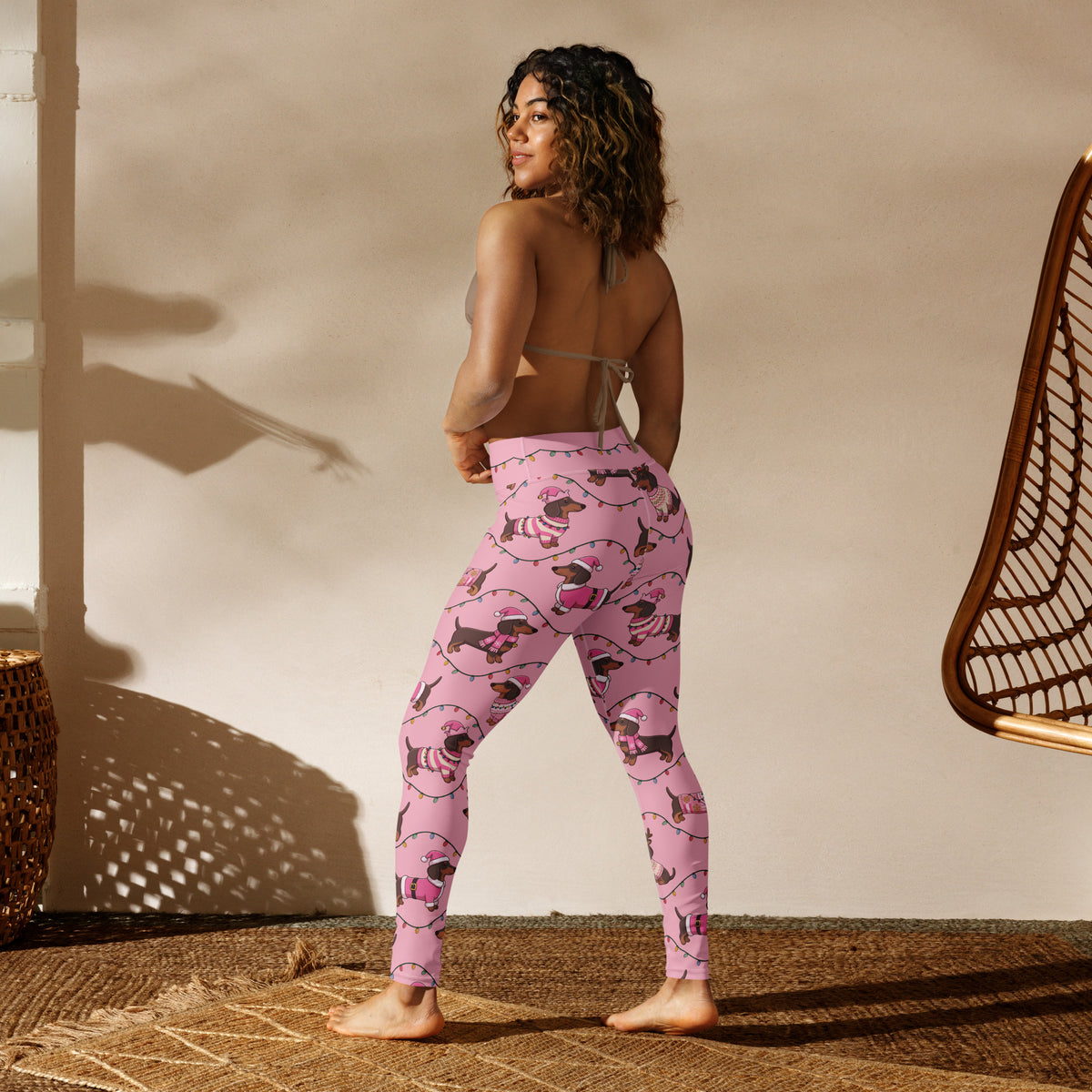 Deck The Dachshund Yoga Leggings
