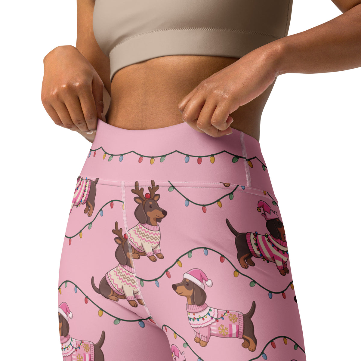 Deck The Dachshund Yoga Leggings