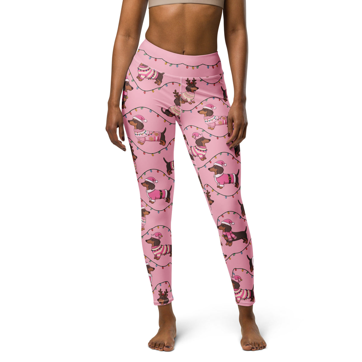 Deck The Dachshund Yoga Leggings