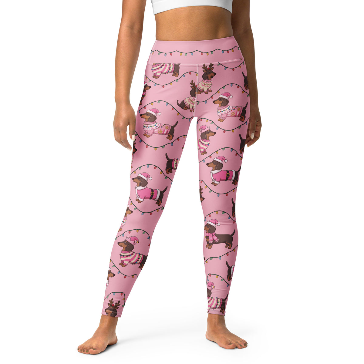 Deck The Dachshund Yoga Leggings