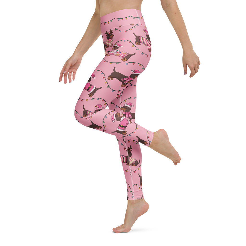 Deck The Dachshund Yoga Leggings