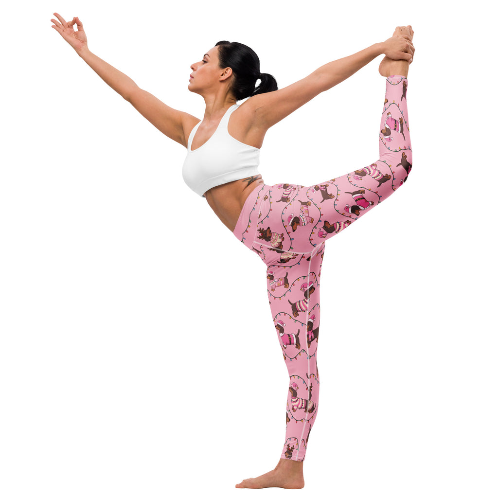 Deck The Dachshund Yoga Leggings