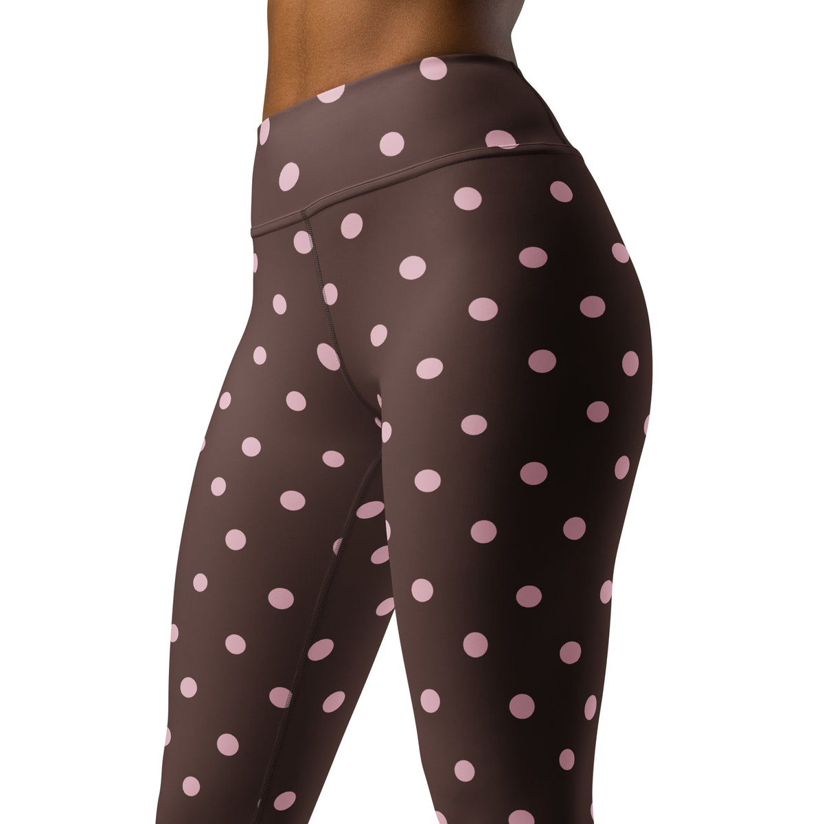 Cocoa Pink Polka Dot Yoga Leggings