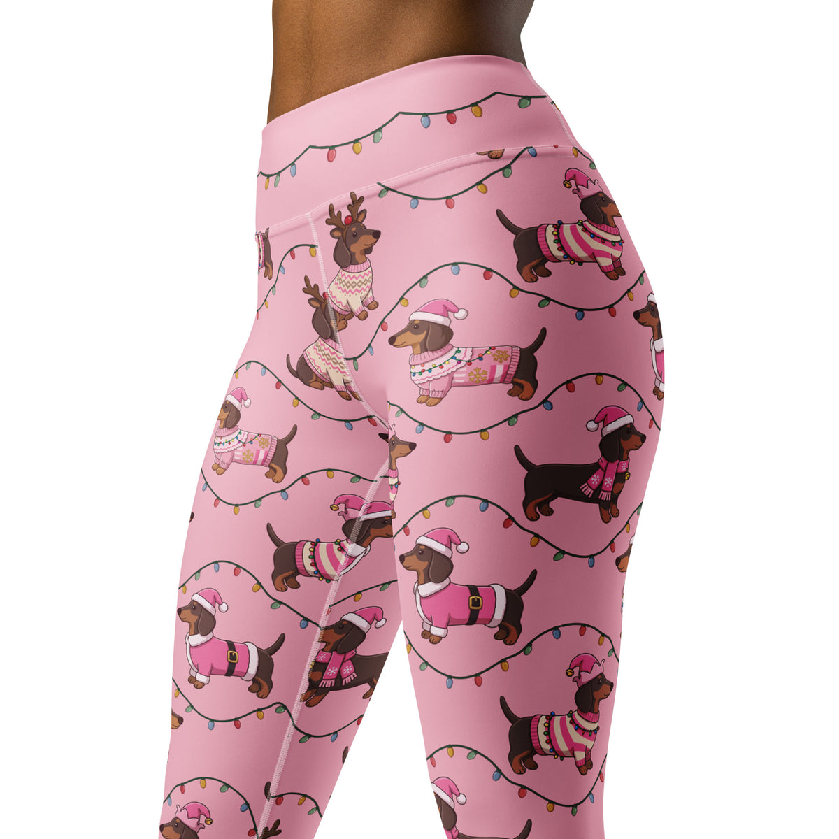 Deck The Dachshund Yoga Leggings