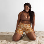 Thanksgiving Pumpkin Floral Yoga Shorts