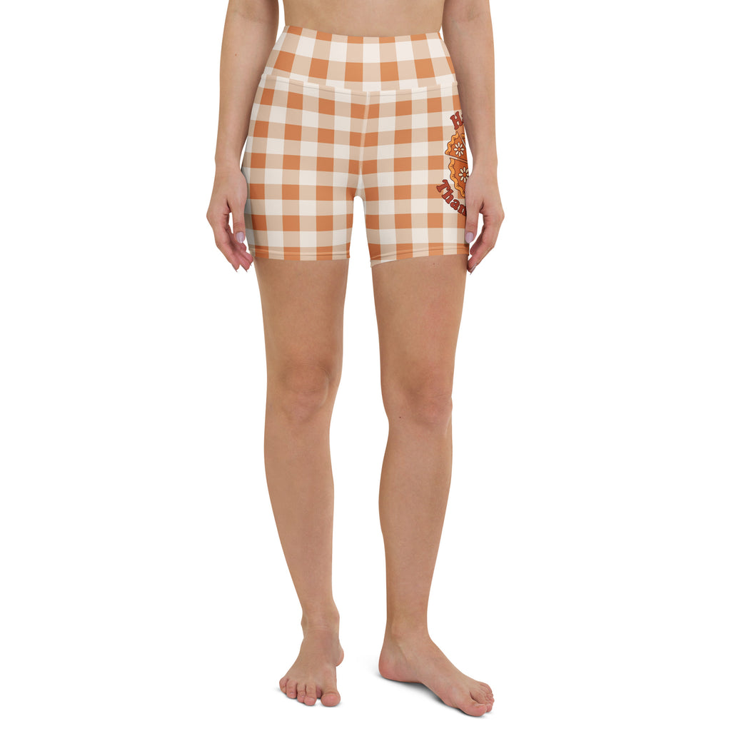 Pumpkin Pie Gingham Yoga Shorts