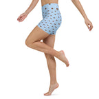 Baby Blue Cocoa Polka Dot Yoga Shorts