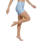 Baby Blue Cocoa Polka Dot Yoga Shorts