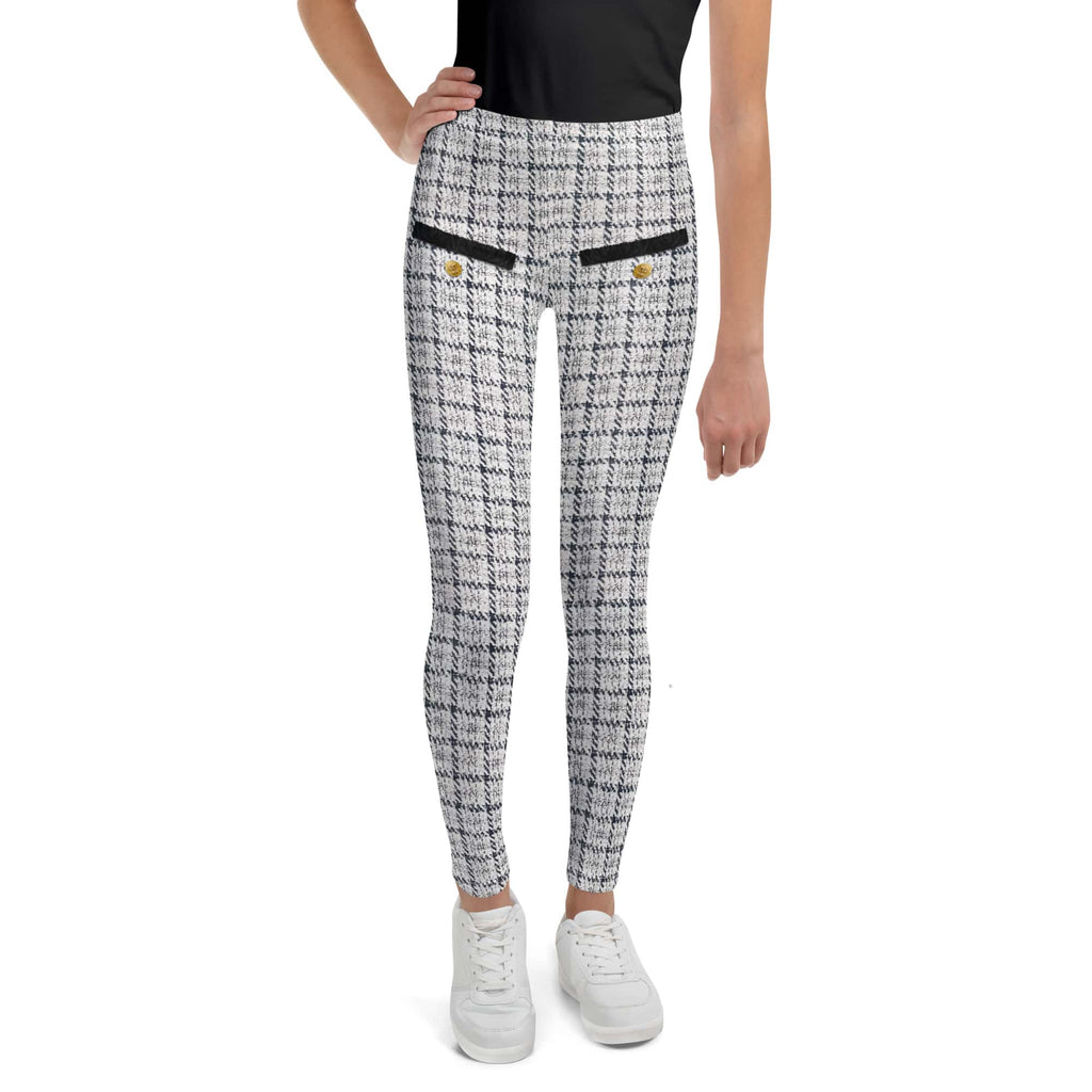 Printed Royal Tweed Effect Youth Leggings