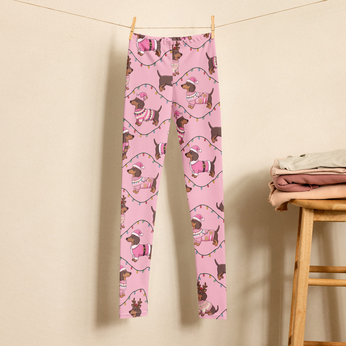 Deck The Dachshund Youth Leggings