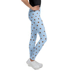 Baby Blue Cocoa Polka Dot Youth Leggings