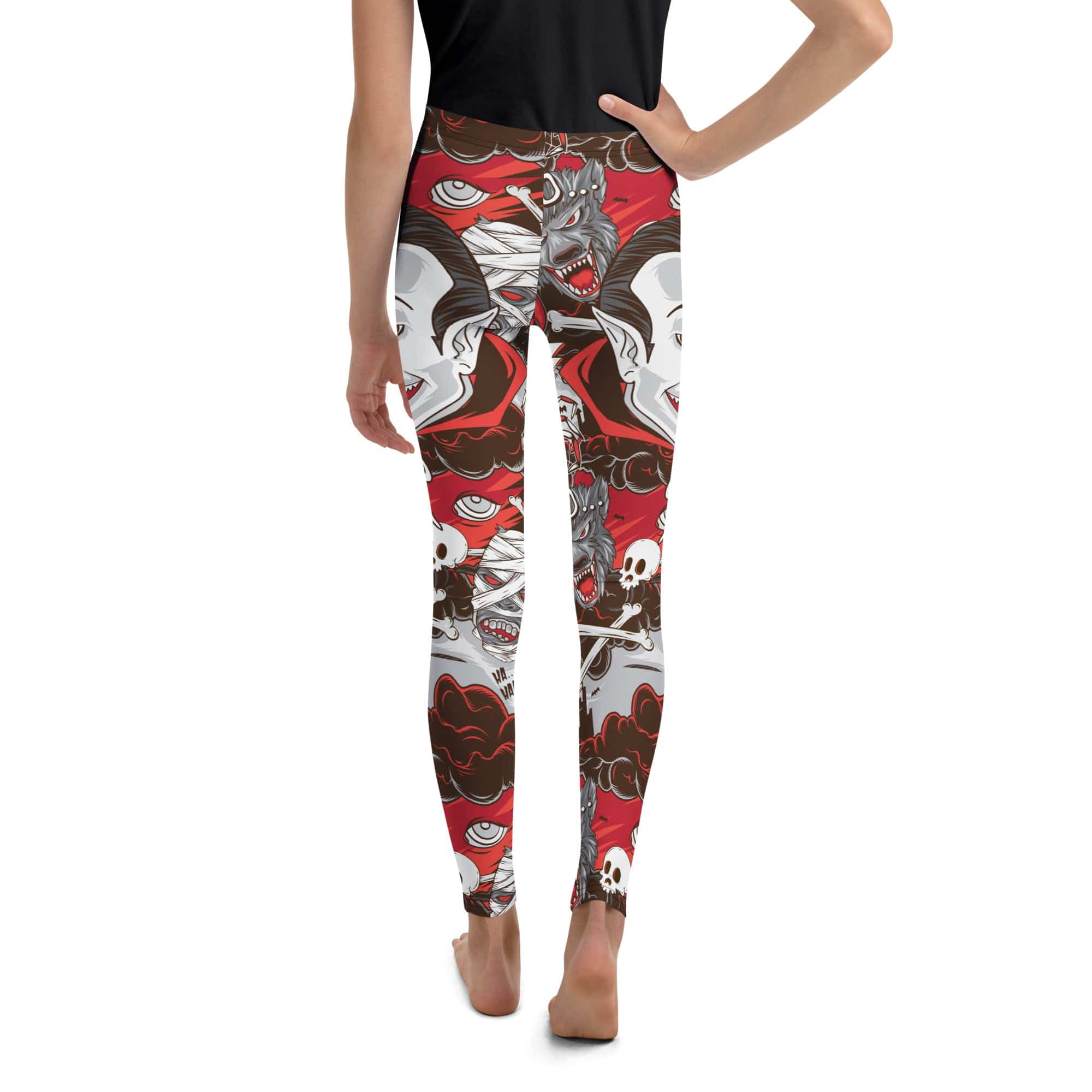 All the Horrors of Halloween Youth Leggings