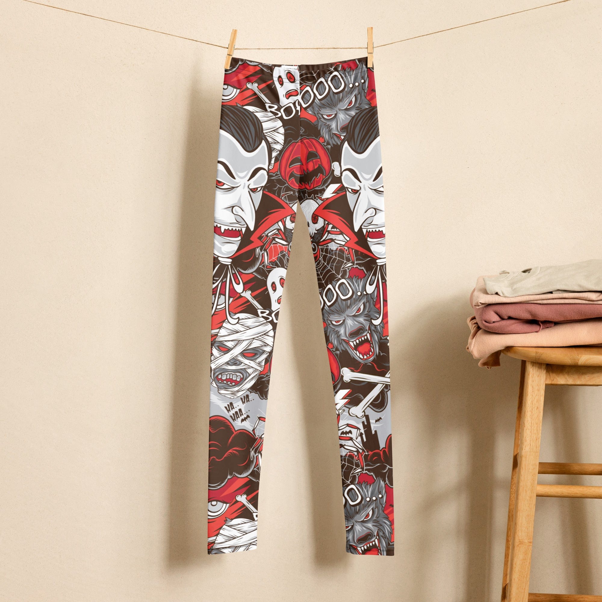 All the Horrors of Halloween Youth Leggings