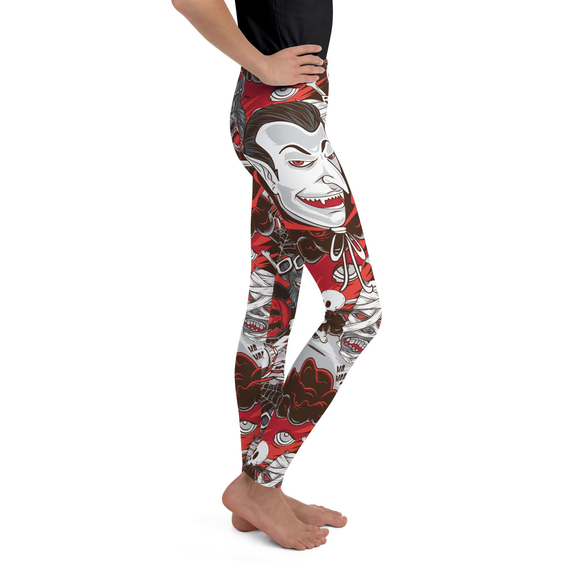 All the Horrors of Halloween Youth Leggings