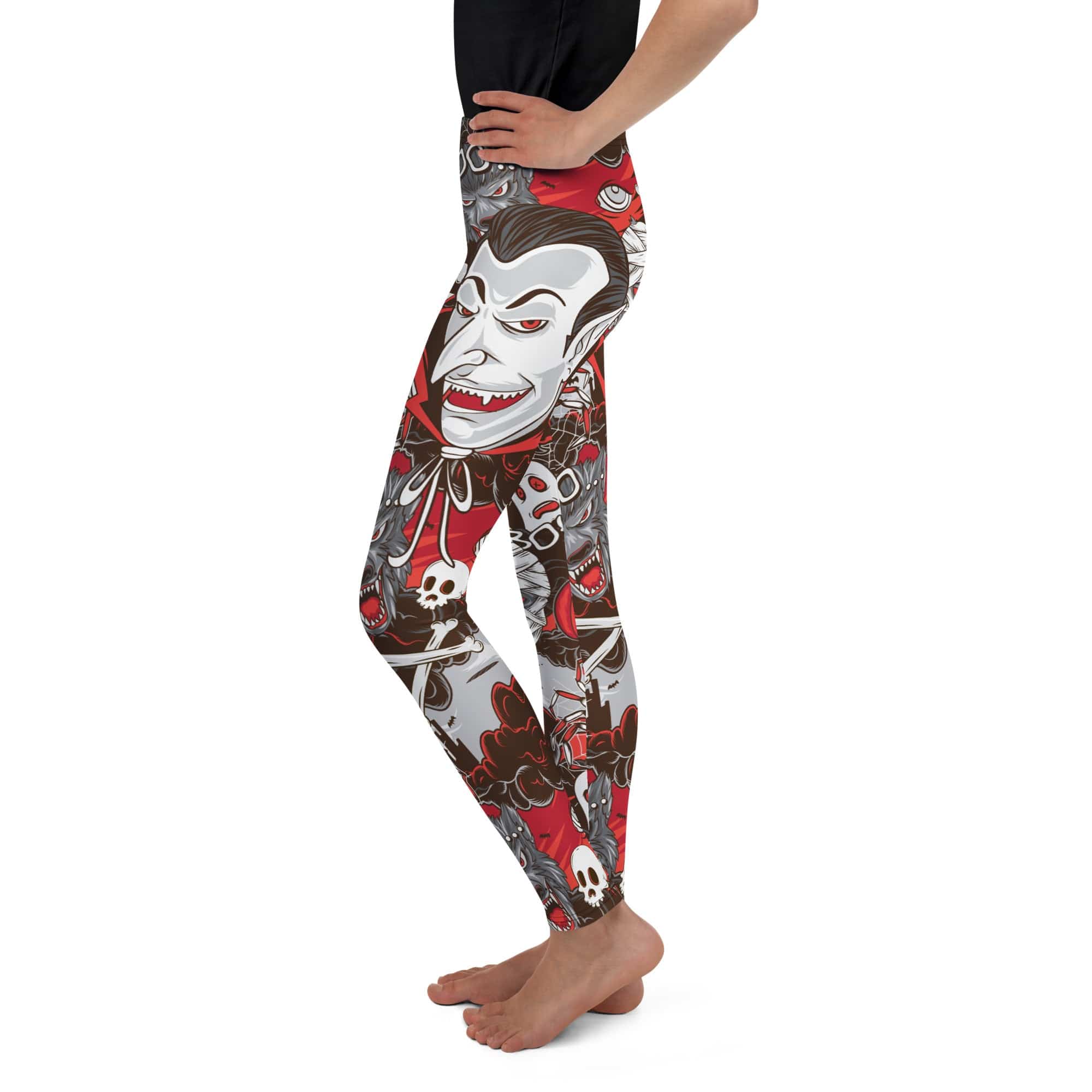 All the Horrors of Halloween Youth Leggings