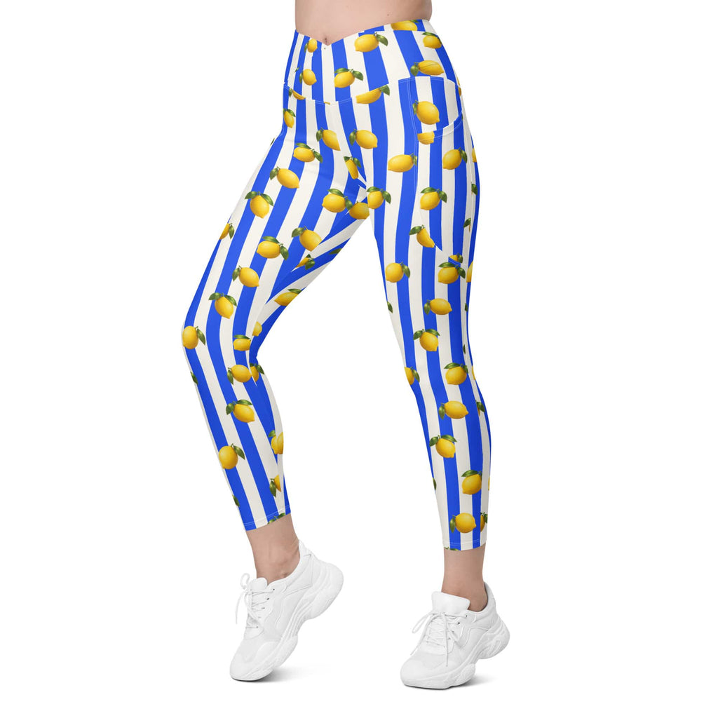 Amalfi Lemon Crossover Leggings With Pockets