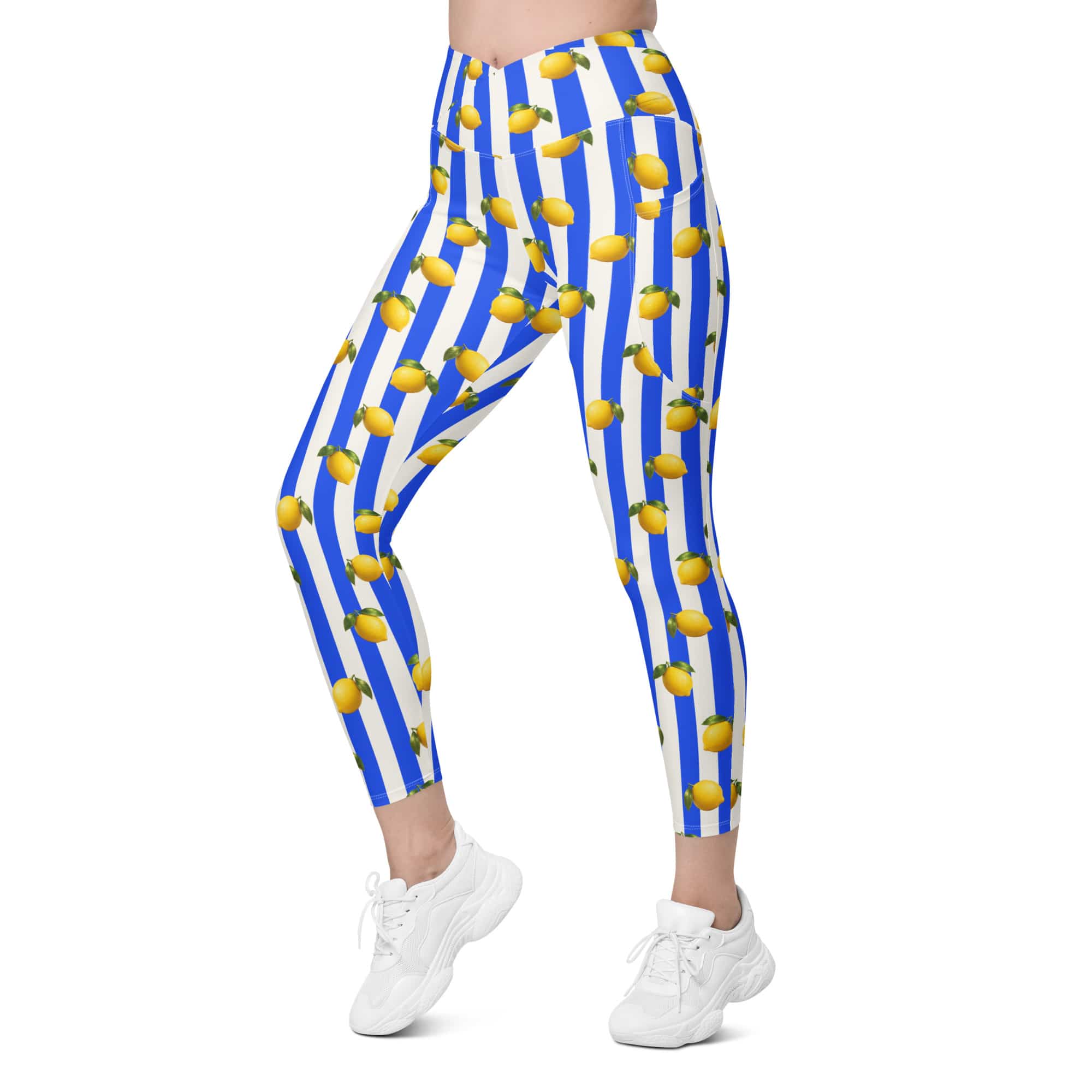 Amalfi Lemon Crossover Leggings With Pockets