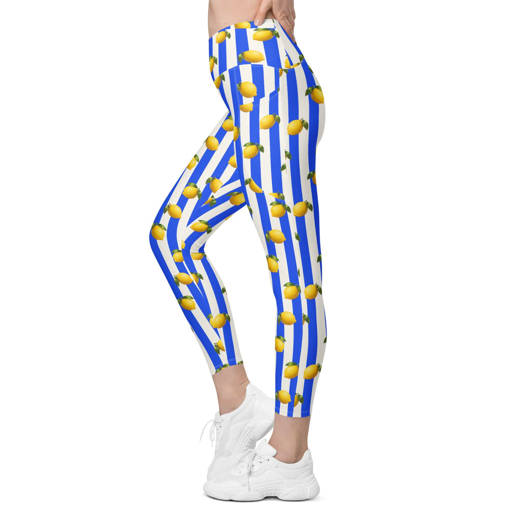 Amalfi Lemon Crossover Leggings With Pockets