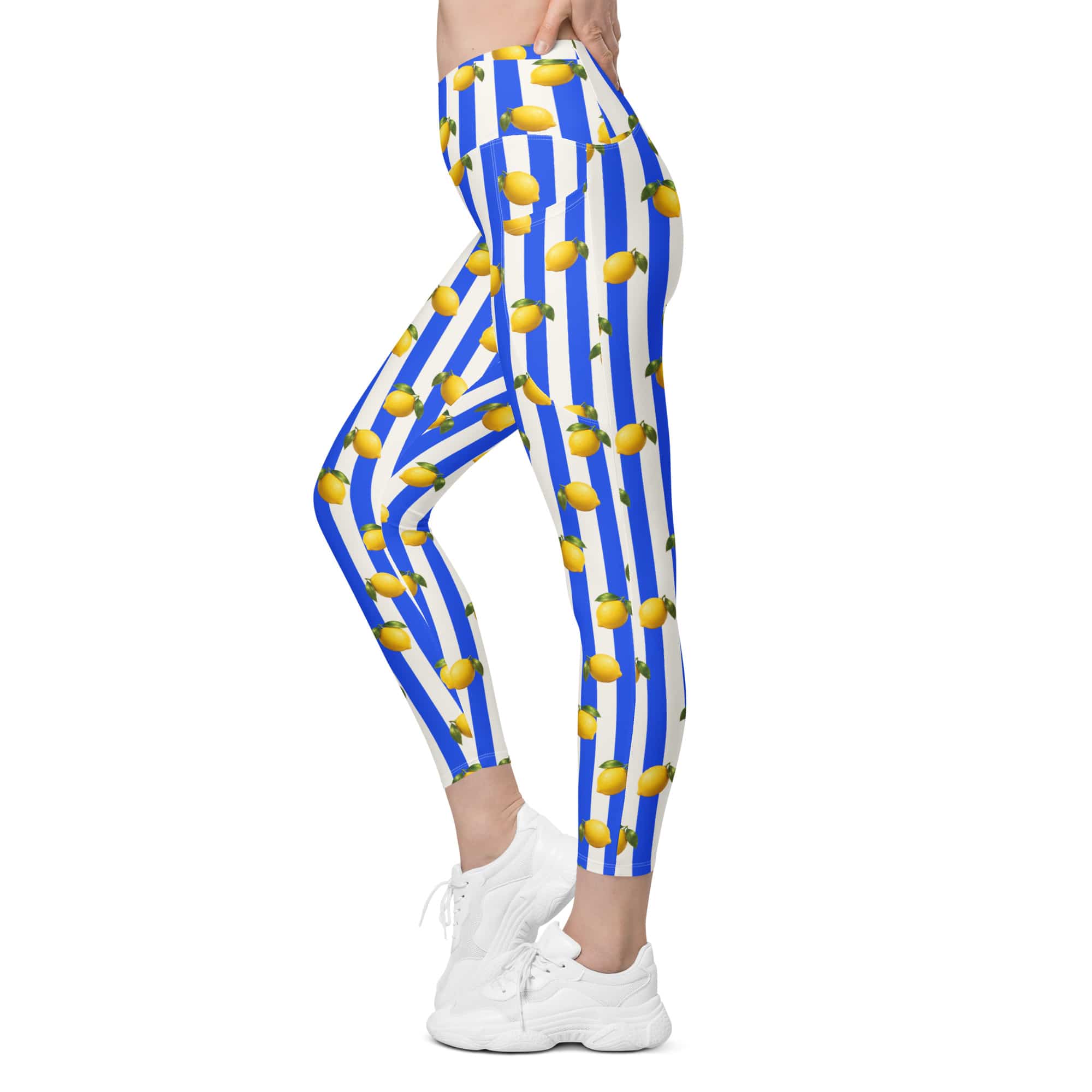 Amalfi Lemon Crossover Leggings With Pockets