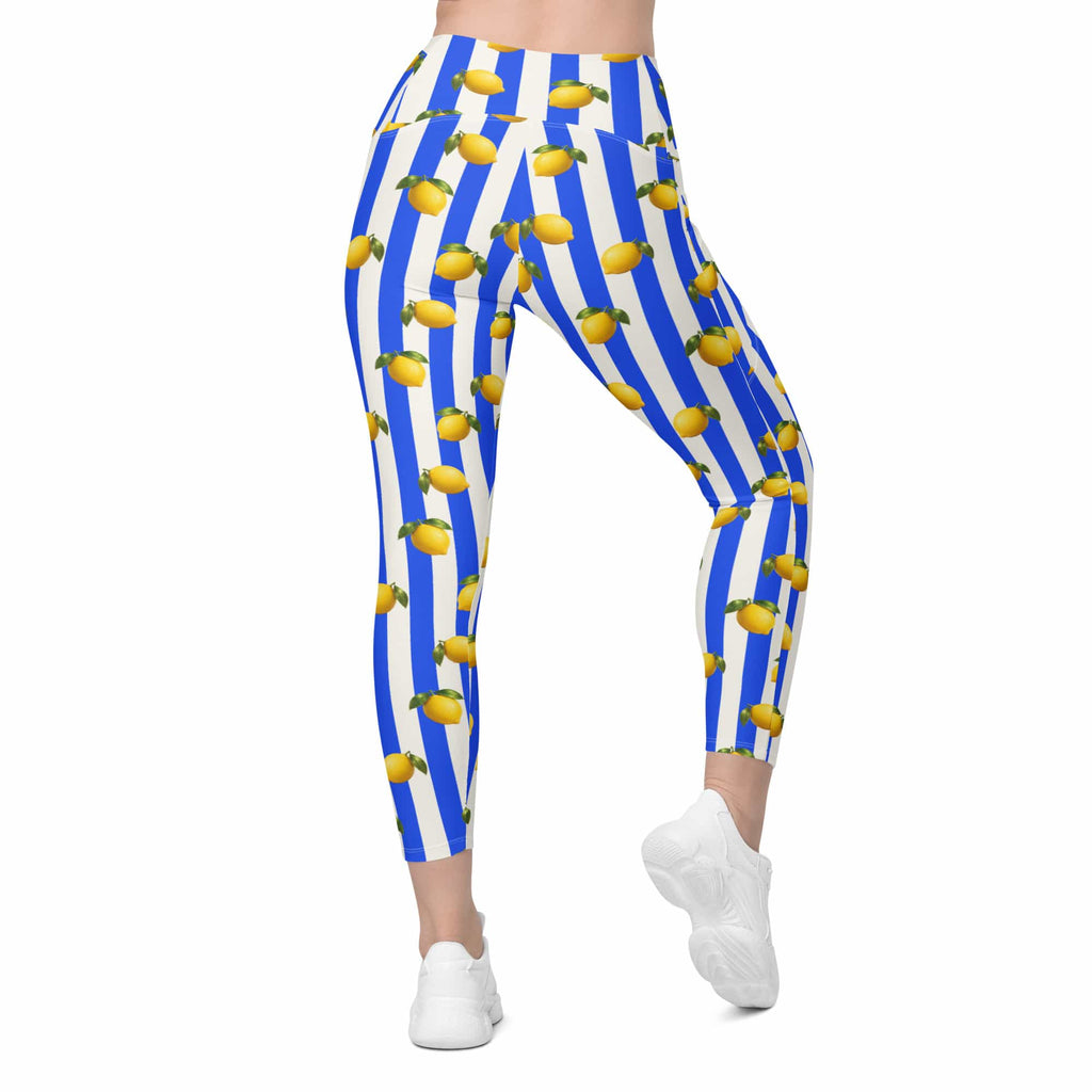 Amalfi Lemon Crossover Leggings With Pockets
