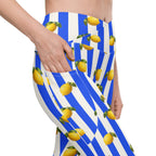 Amalfi Lemon Crossover Leggings With Pockets