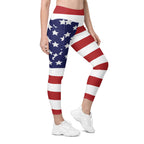 American Flag Leggings With Pockets